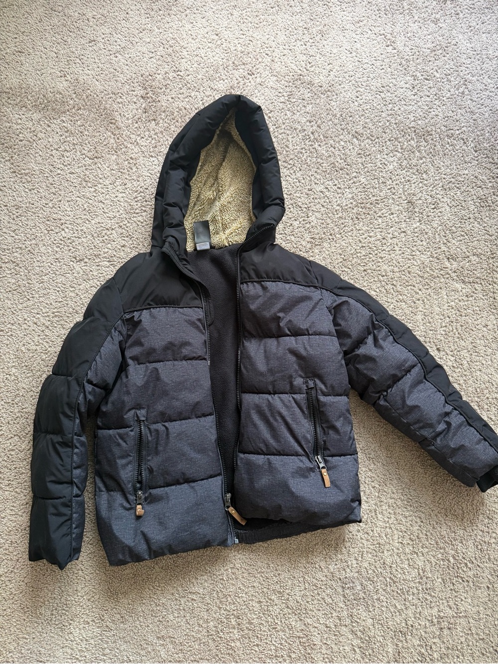 Boys' ZeroXposure Black Hooded Puffer Jacket